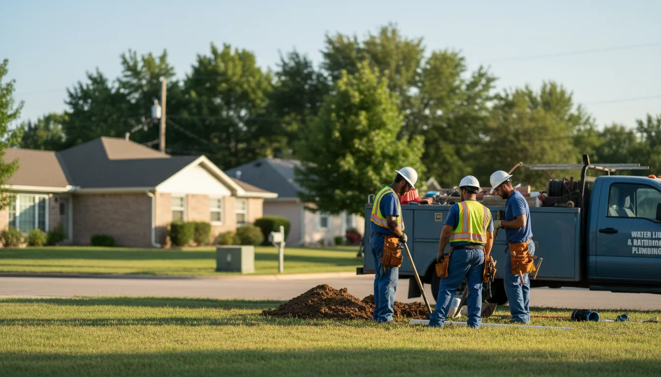 Residential water line and bathroom plumbing service in Ogema, WI